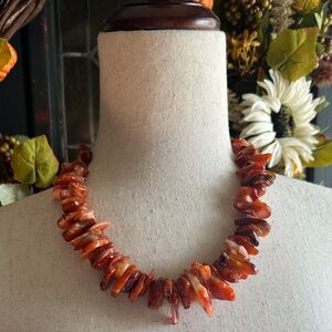 Vintage Raw Baltic Amber Chip Necklace